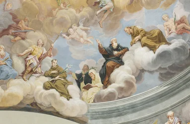 (Detail) der Kuppel, Kirche des Heiligen Abbondio, Mezzegra, Como, Lombardei, Italien